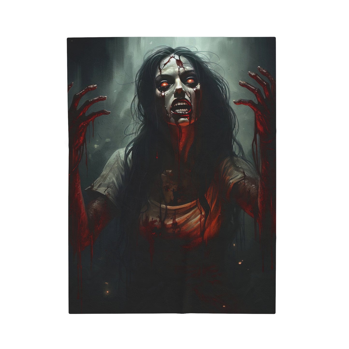 Halloween Horror Blanket - Bloody Woman Zombie - Halloween Gift
