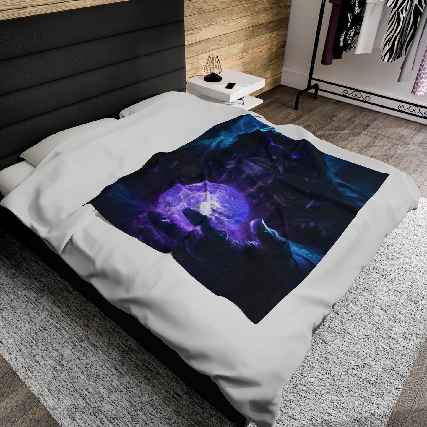 Magician Blanket - Warlock Velveteen Plush Blanket - Gift for Geek Gamer