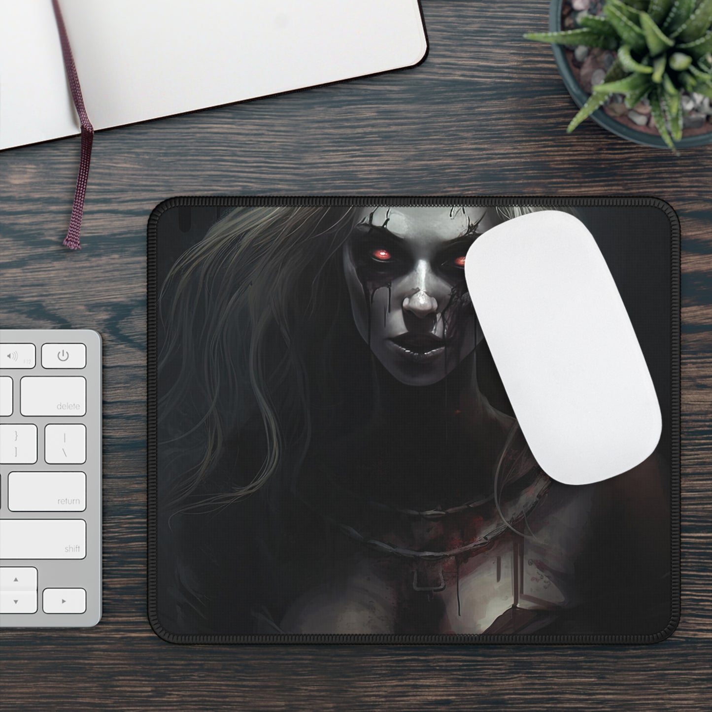 Gaming Mouse Pad - Blonde Zombie Horror Mouse Pad - Gift for Gamer Boyfriend Husband
