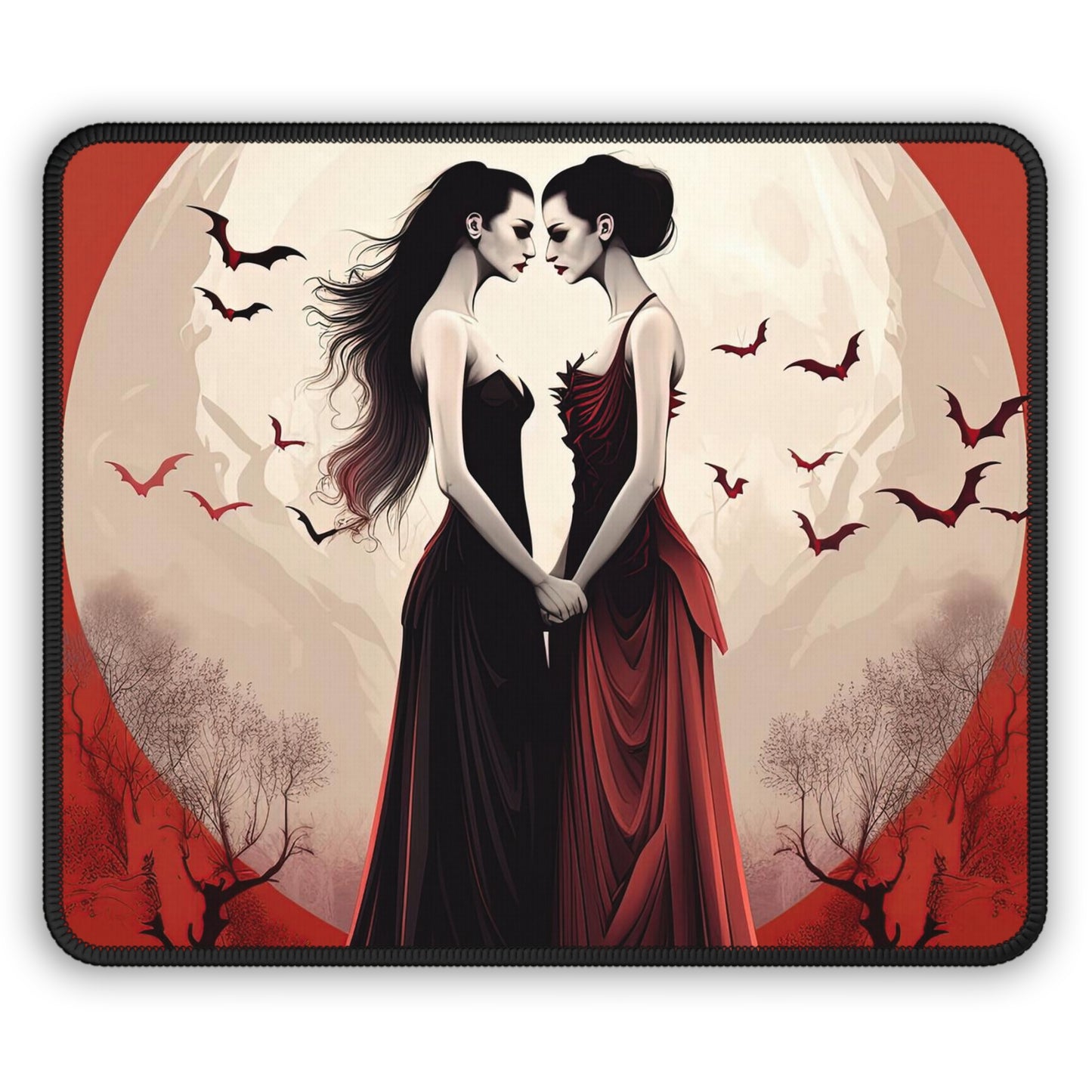 Gaming Mouse Pad - Lesbian Vampire Love Fantasy Gamer Mouse Pad - Gift for Gamer Girlfriend