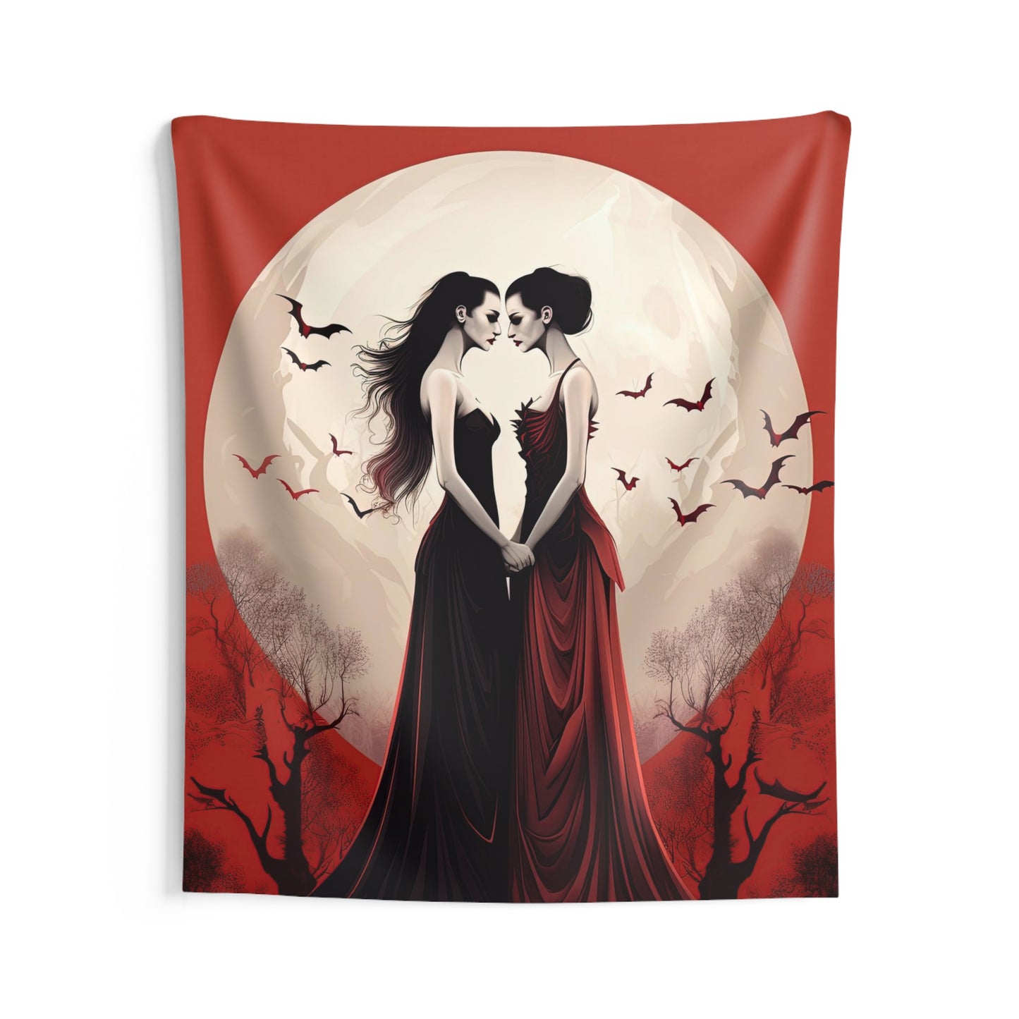 Indoor Wall Tapestries - Crimson Hearts: Eternity of Female Vampires' Love