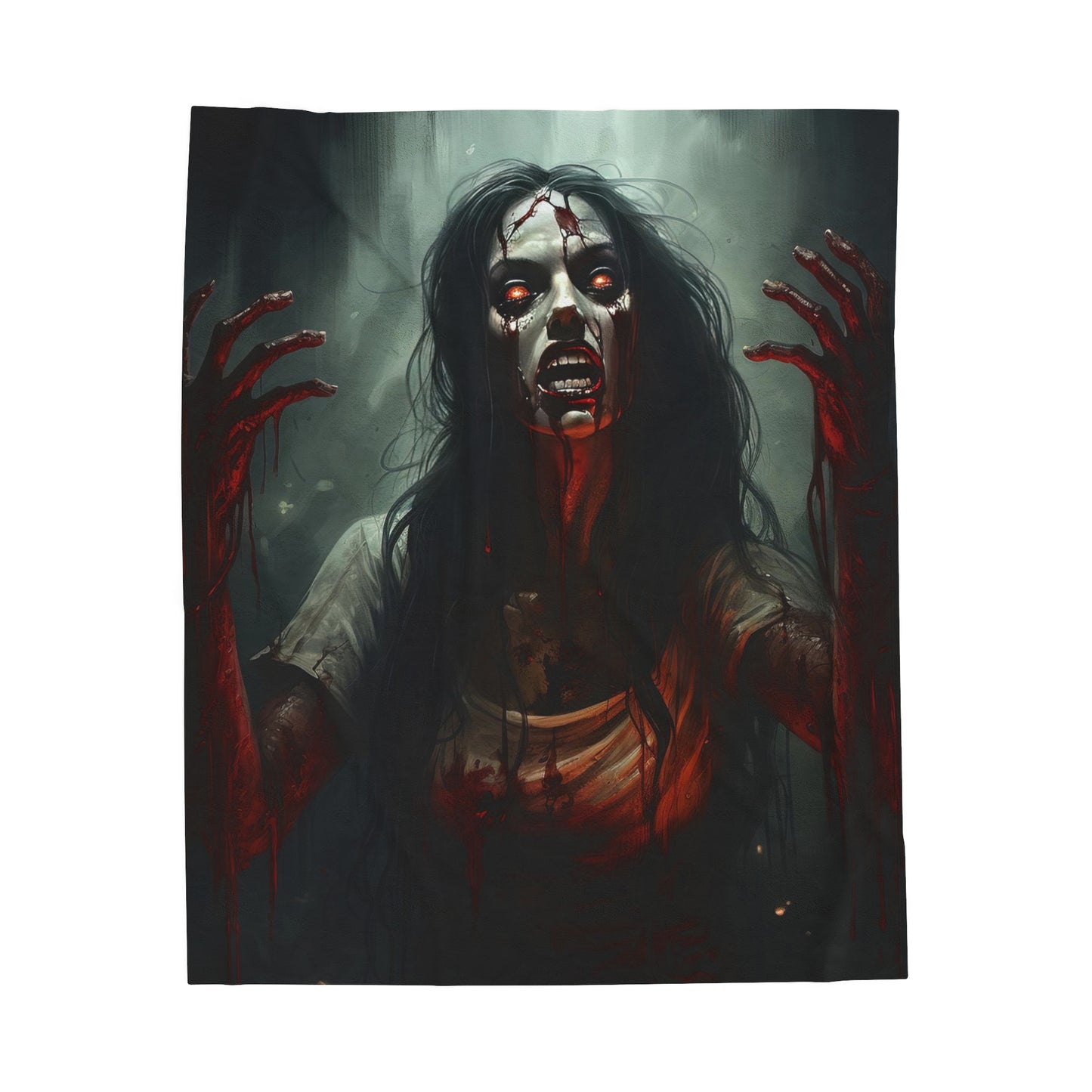 Halloween Horror Blanket - Bloody Woman Zombie - Halloween Gift