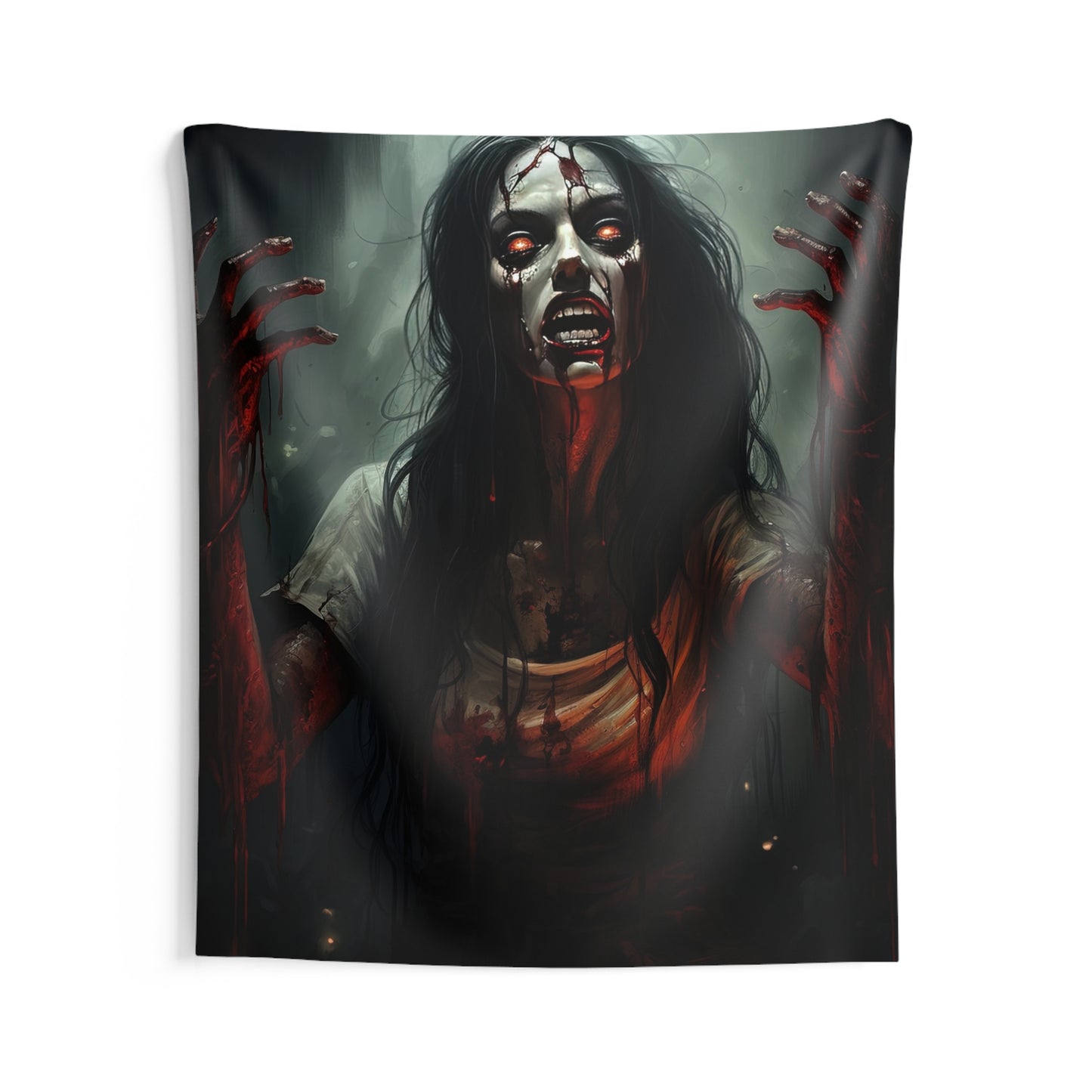 Blood Zombie Indoor Wall Tapestry - Halloween Decor