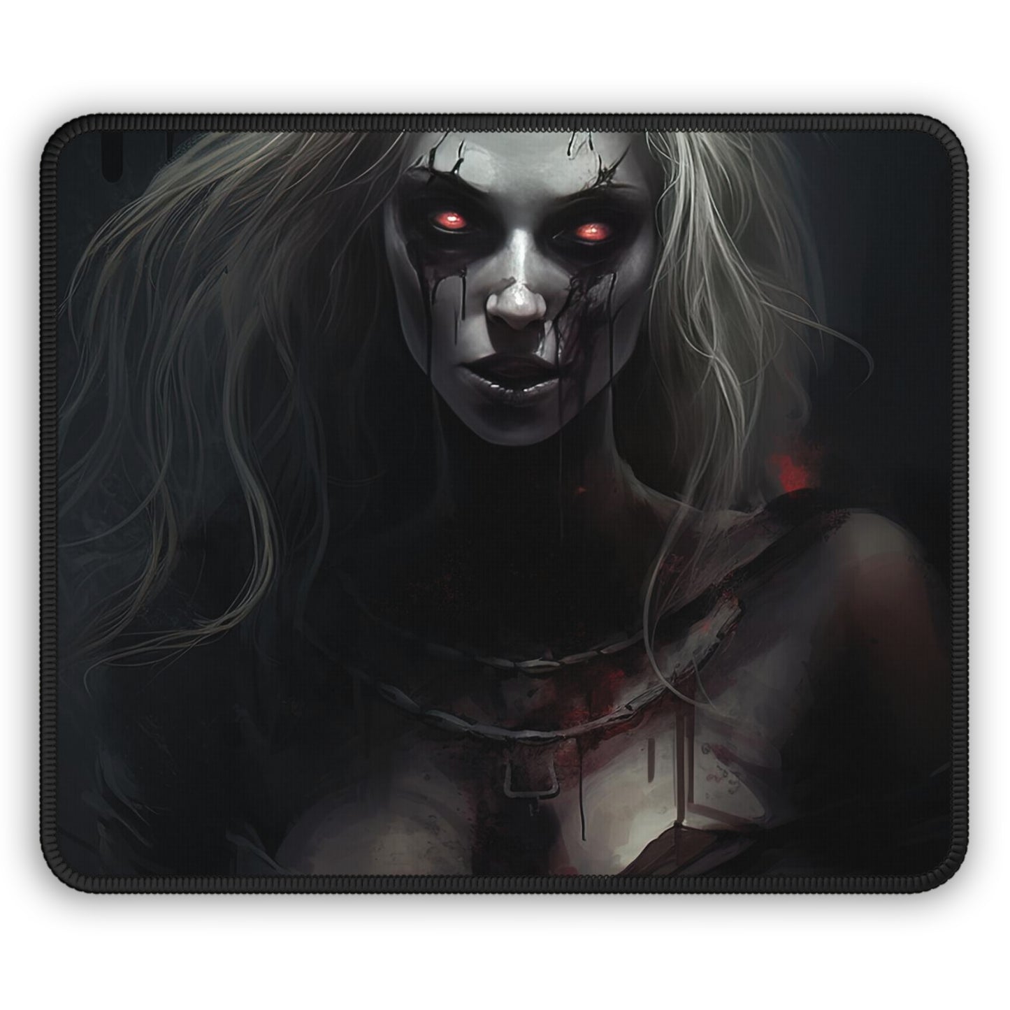 Gaming Mouse Pad - Blonde Zombie Horror Mouse Pad - Gift for Gamer Boyfriend Husband