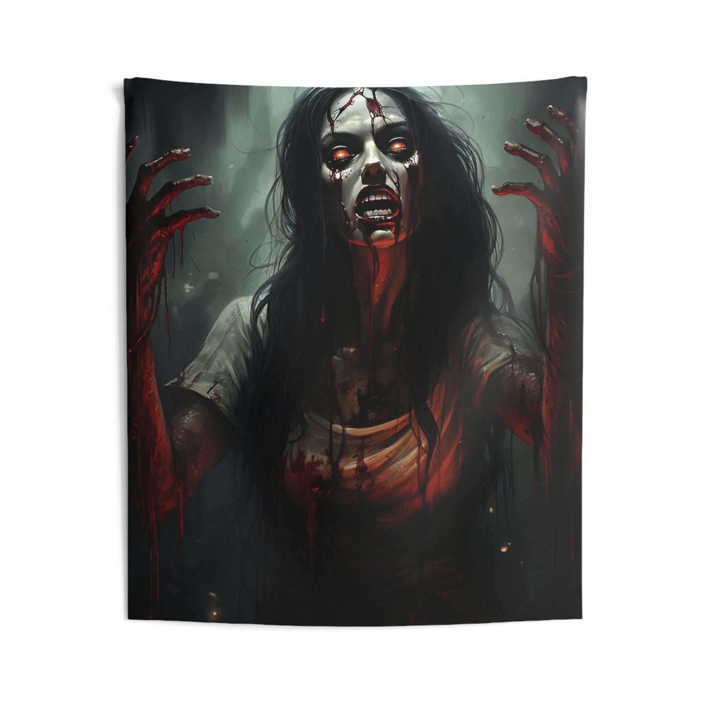 Blood Zombie Indoor Wall Tapestry - Halloween Decor