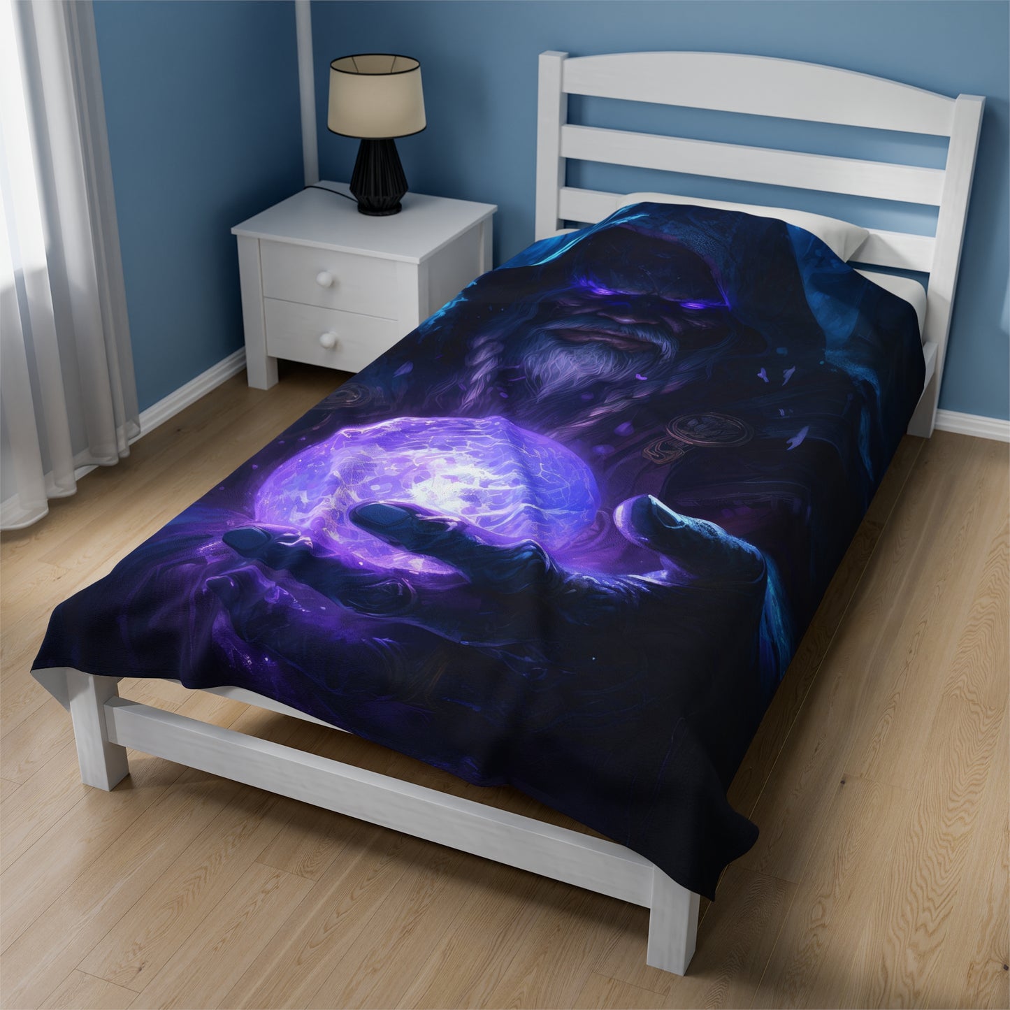 Magician Blanket - Warlock Velveteen Plush Blanket - Gift for Geek Gamer