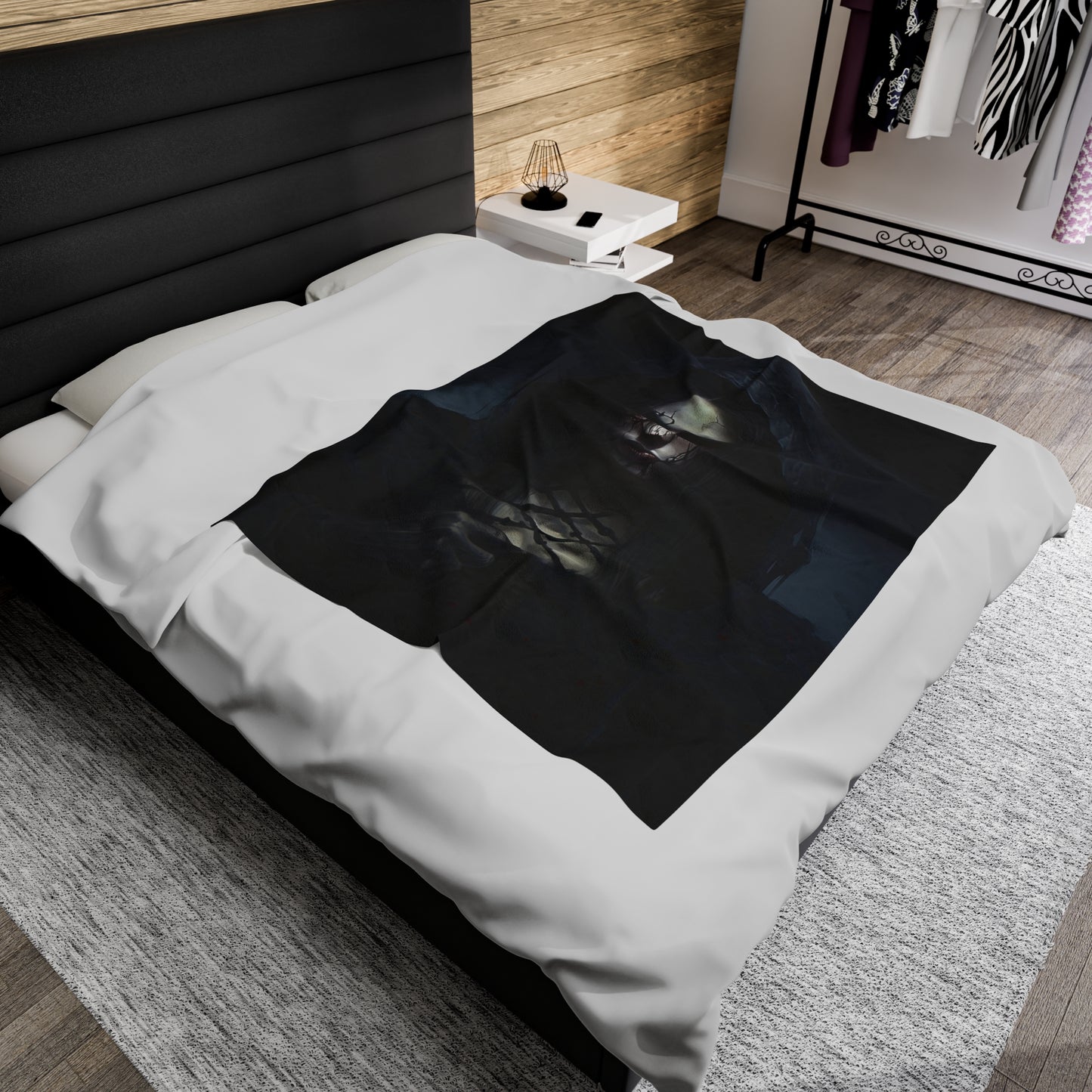 Gothic Horror Blanket - Gothic Woman Horror Art - Goth Gift for Halloween