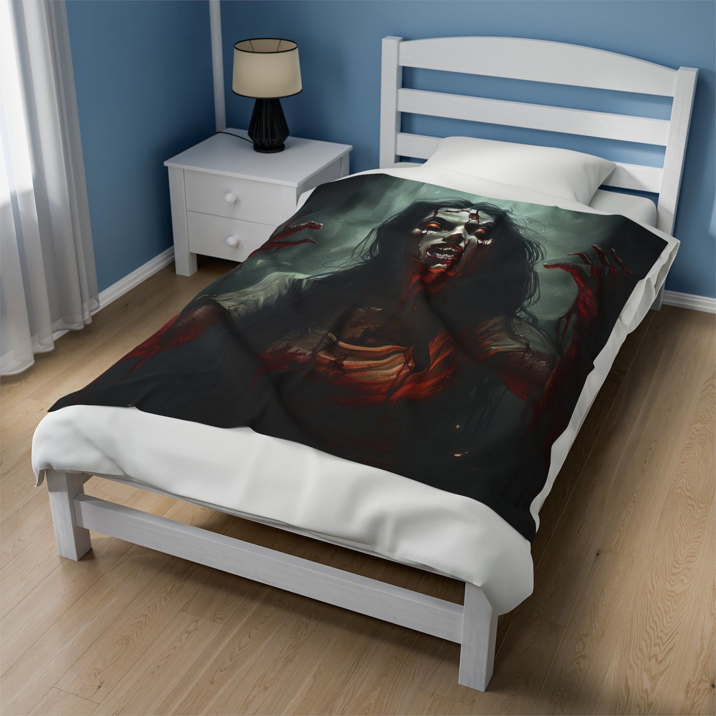 Halloween Horror Blanket - Bloody Woman Zombie - Halloween Gift