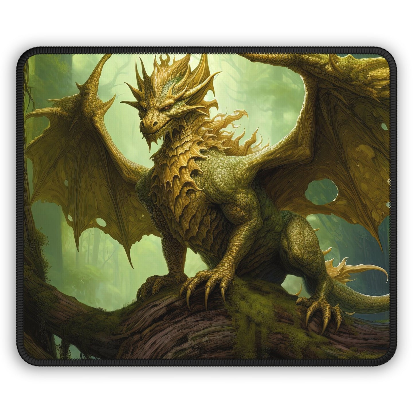 Gamer Mouse Pad - Green Nature Dragon Gaming Mouse Pad - Gift for Gamer Boyfriend Husband