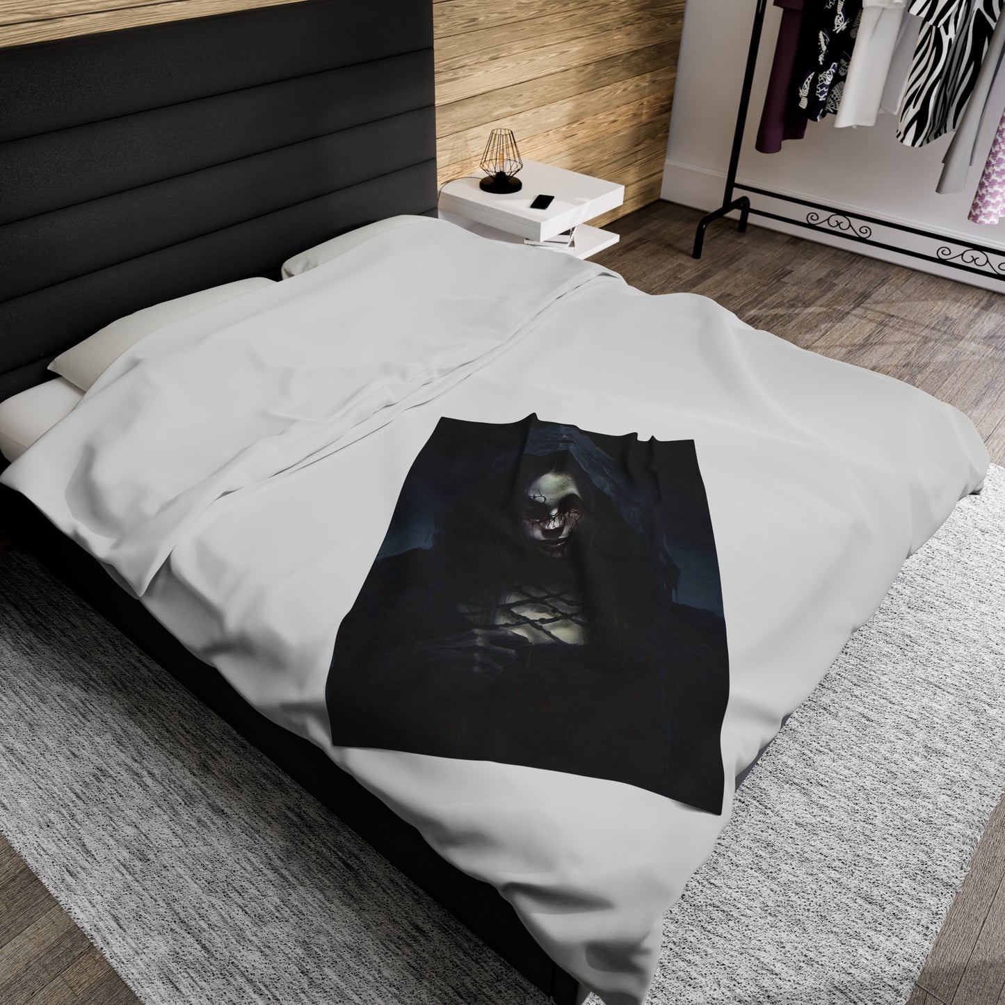 Gothic Horror Blanket - Gothic Woman Horror Art - Goth Gift for Halloween