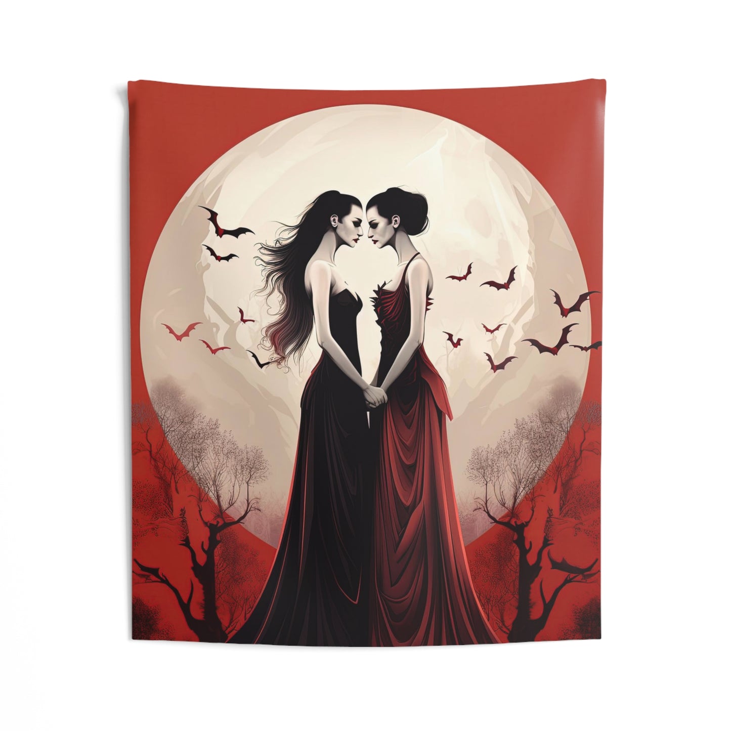 Indoor Wall Tapestries - Crimson Hearts: Eternity of Female Vampires' Love