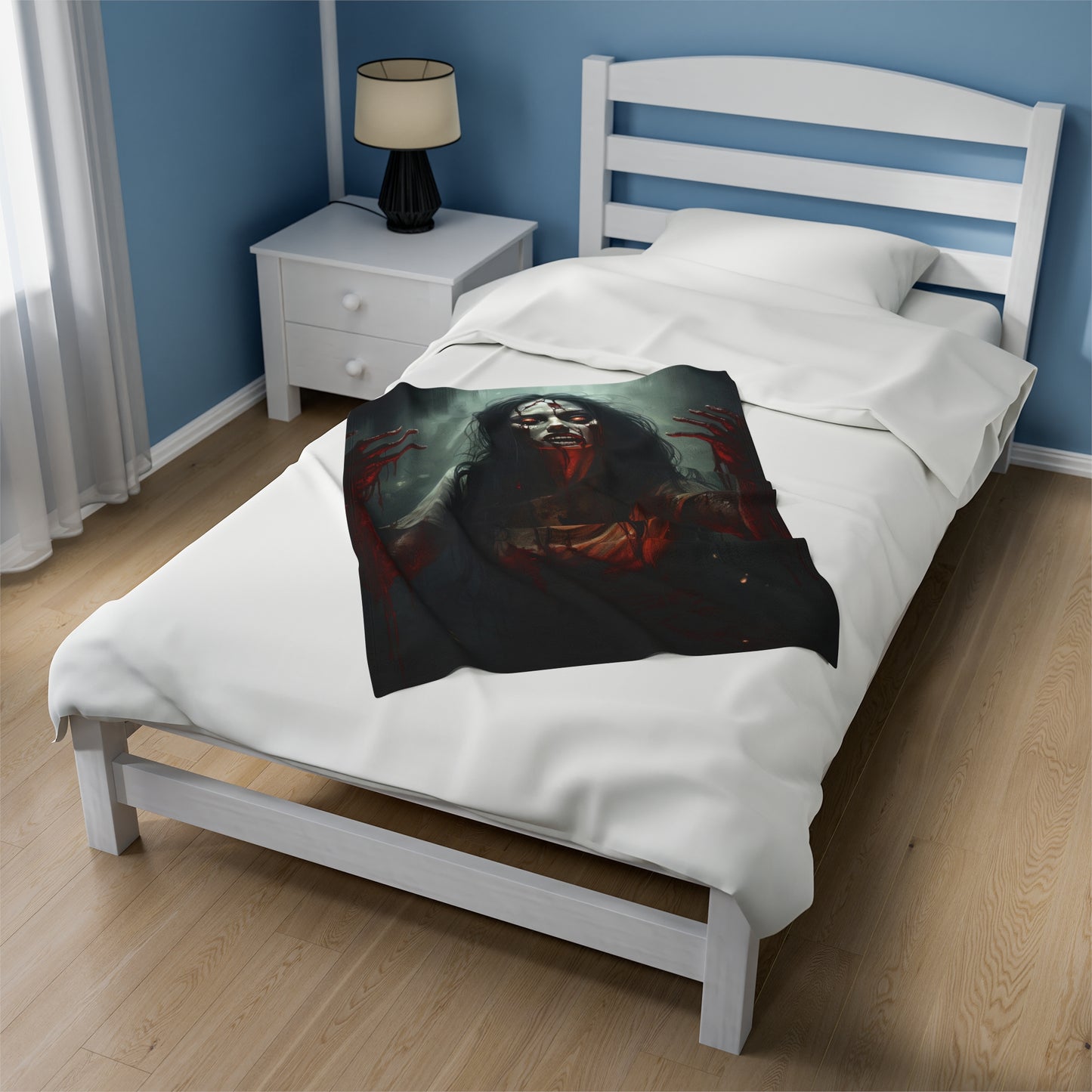 Halloween Horror Blanket - Bloody Woman Zombie - Halloween Gift