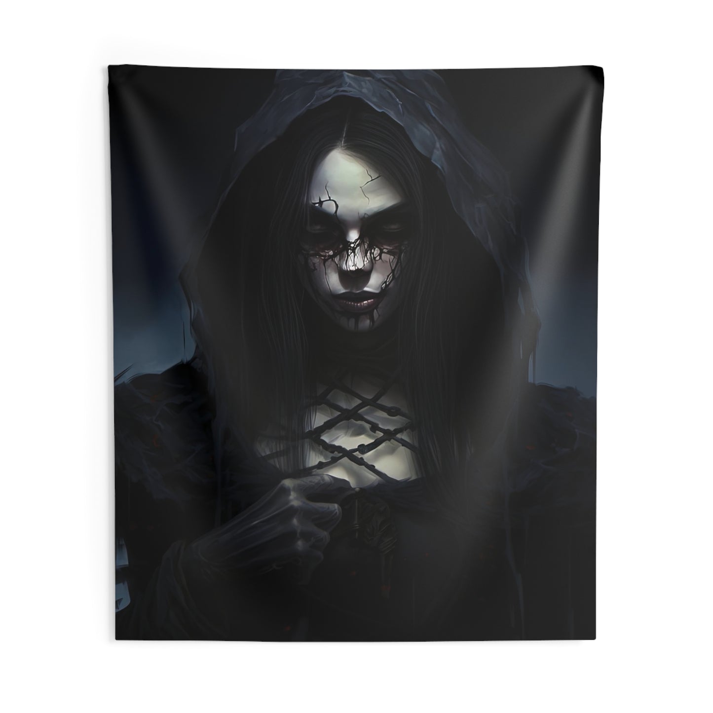 Indoor Wall Tapestries - Undead Goth Woman Horror Halloween Gift