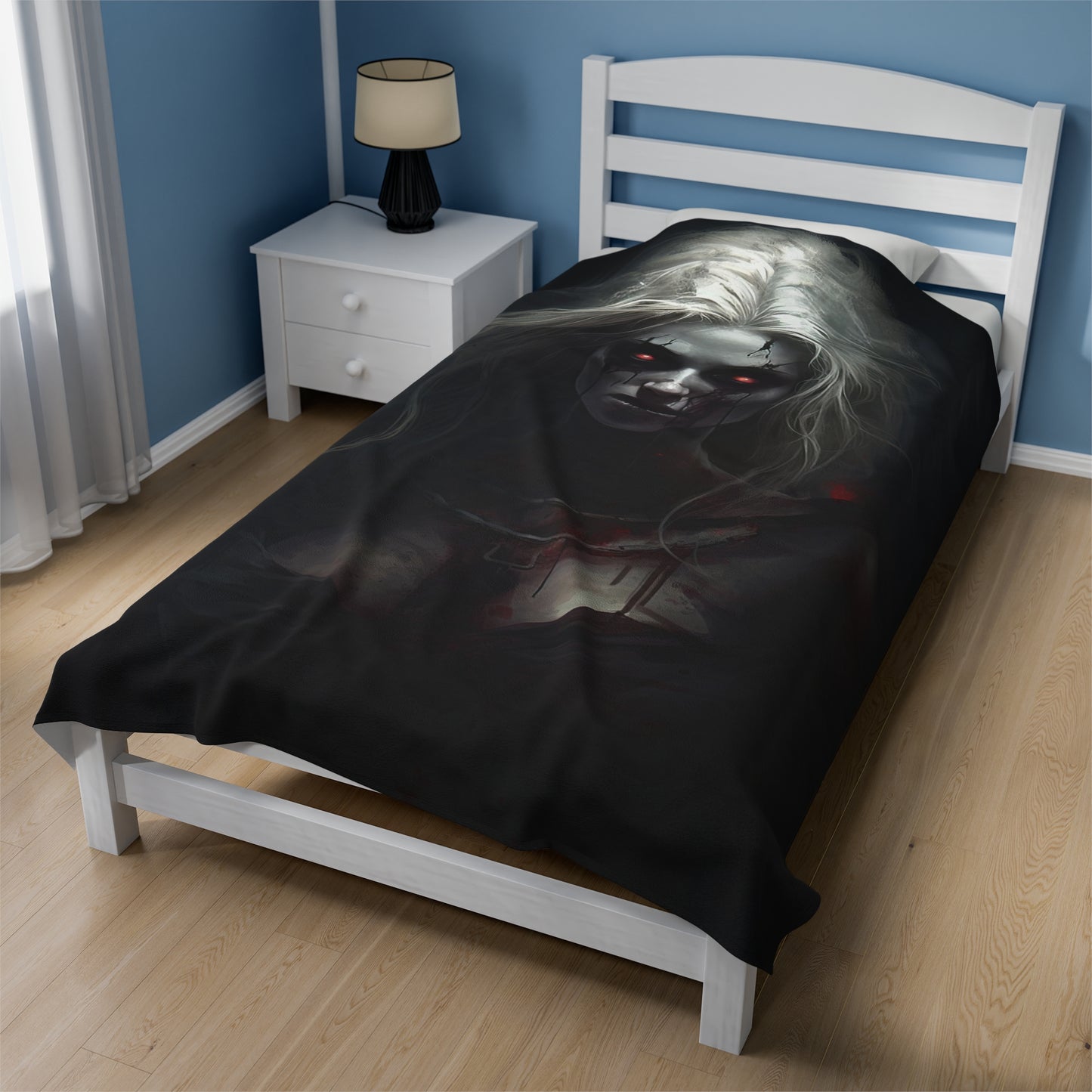 Halloween Horror Blanket - Blonde Woman Zombie - Gift for Halloween