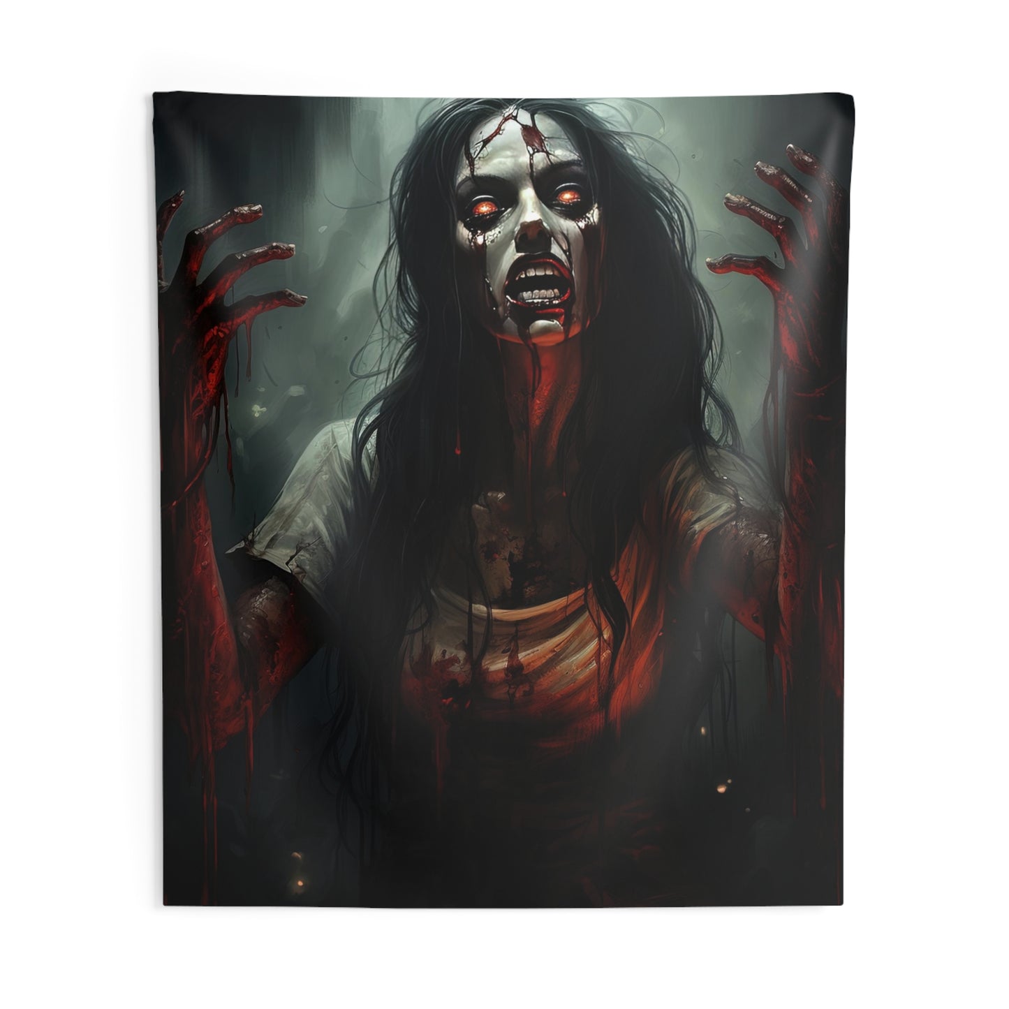 Blood Zombie Indoor Wall Tapestry - Halloween Decor