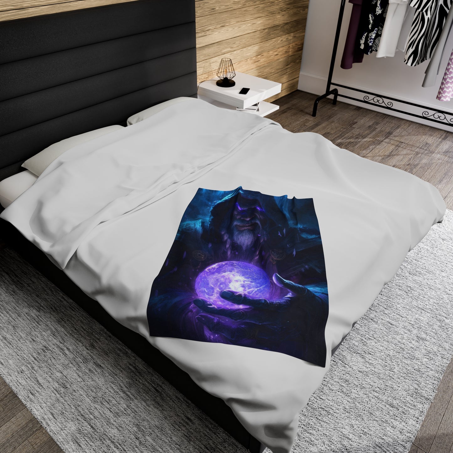 Magician Blanket - Warlock Velveteen Plush Blanket - Gift for Geek Gamer