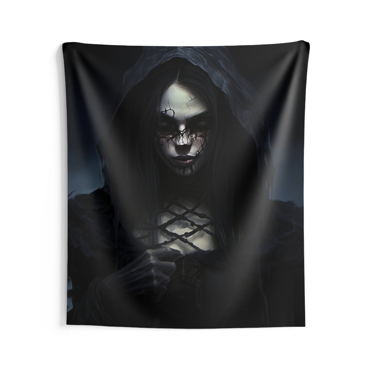 Indoor Wall Tapestries - Undead Goth Woman Horror Halloween Gift