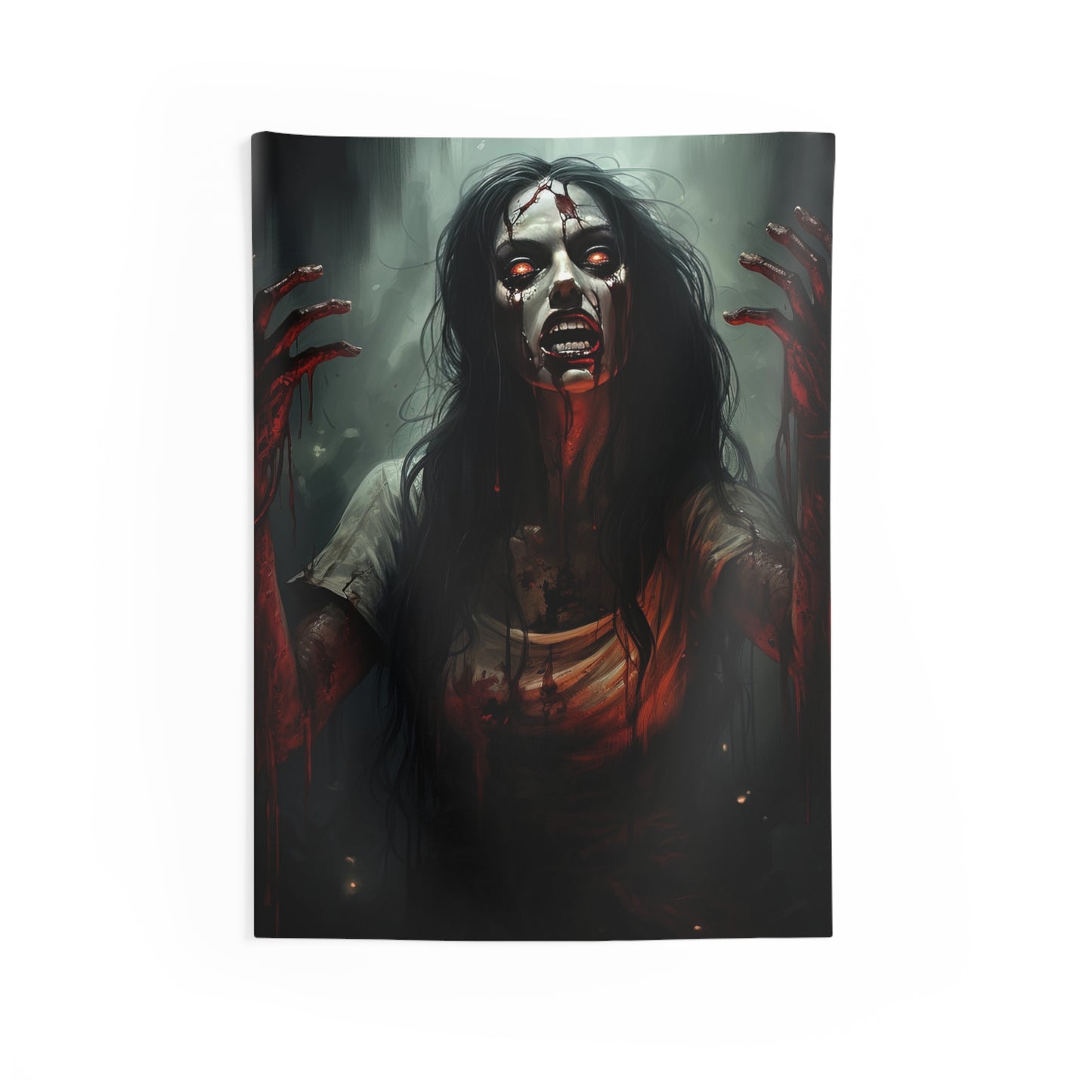 Blood Zombie Indoor Wall Tapestry - Halloween Decor