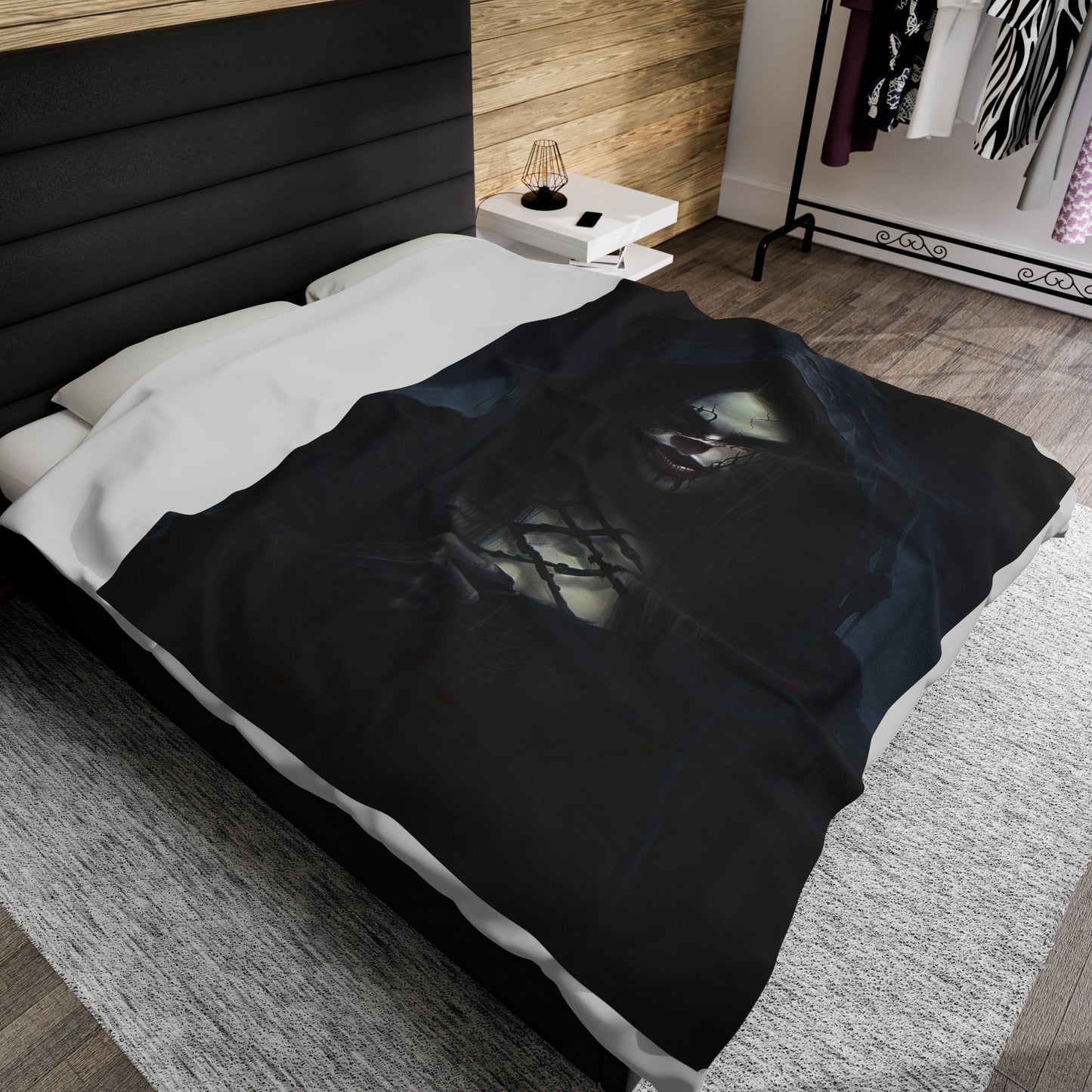 Gothic Horror Blanket - Gothic Woman Horror Art - Goth Gift for Halloween