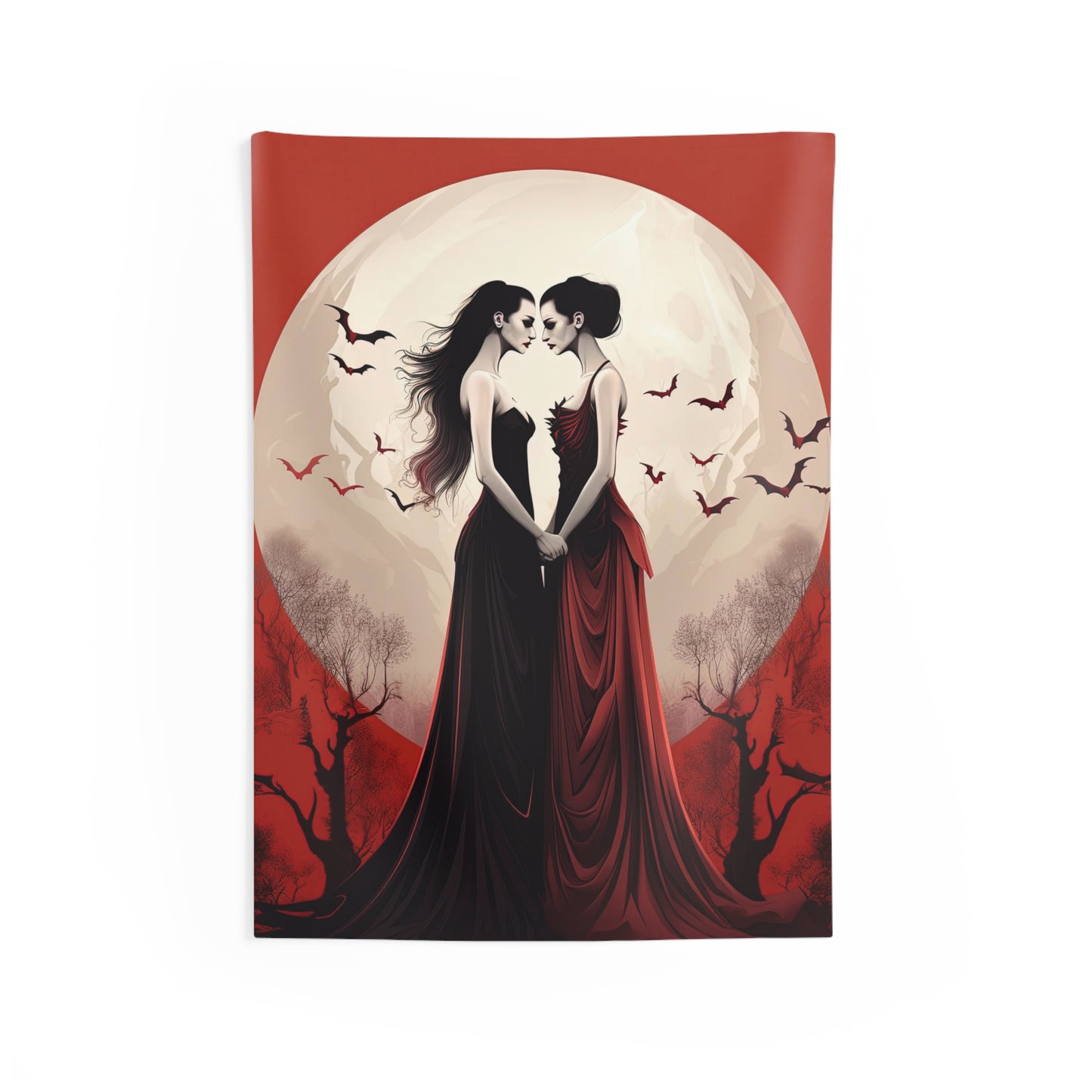 Indoor Wall Tapestries - Crimson Hearts: Eternity of Female Vampires' Love