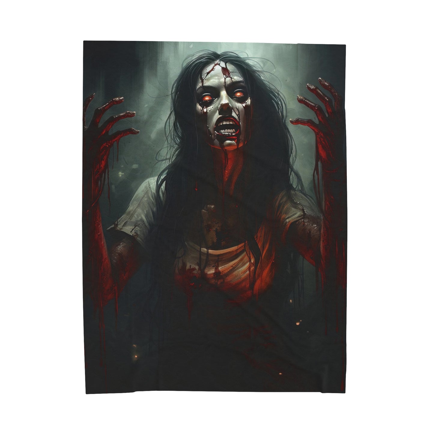 Halloween Horror Blanket - Bloody Woman Zombie - Halloween Gift