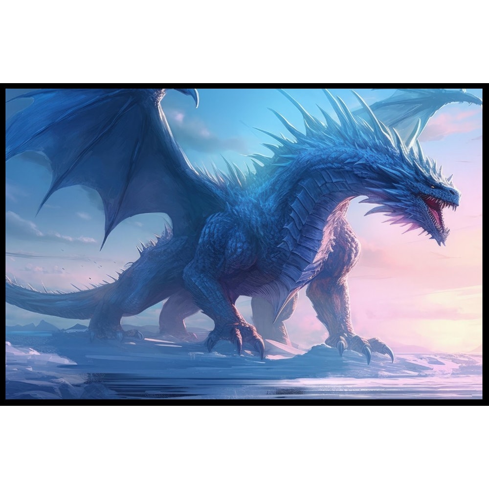 Décoration murale Dragon bleu, affiche Dragon de glace, toile d'art fantastique, cadeau pour joueur