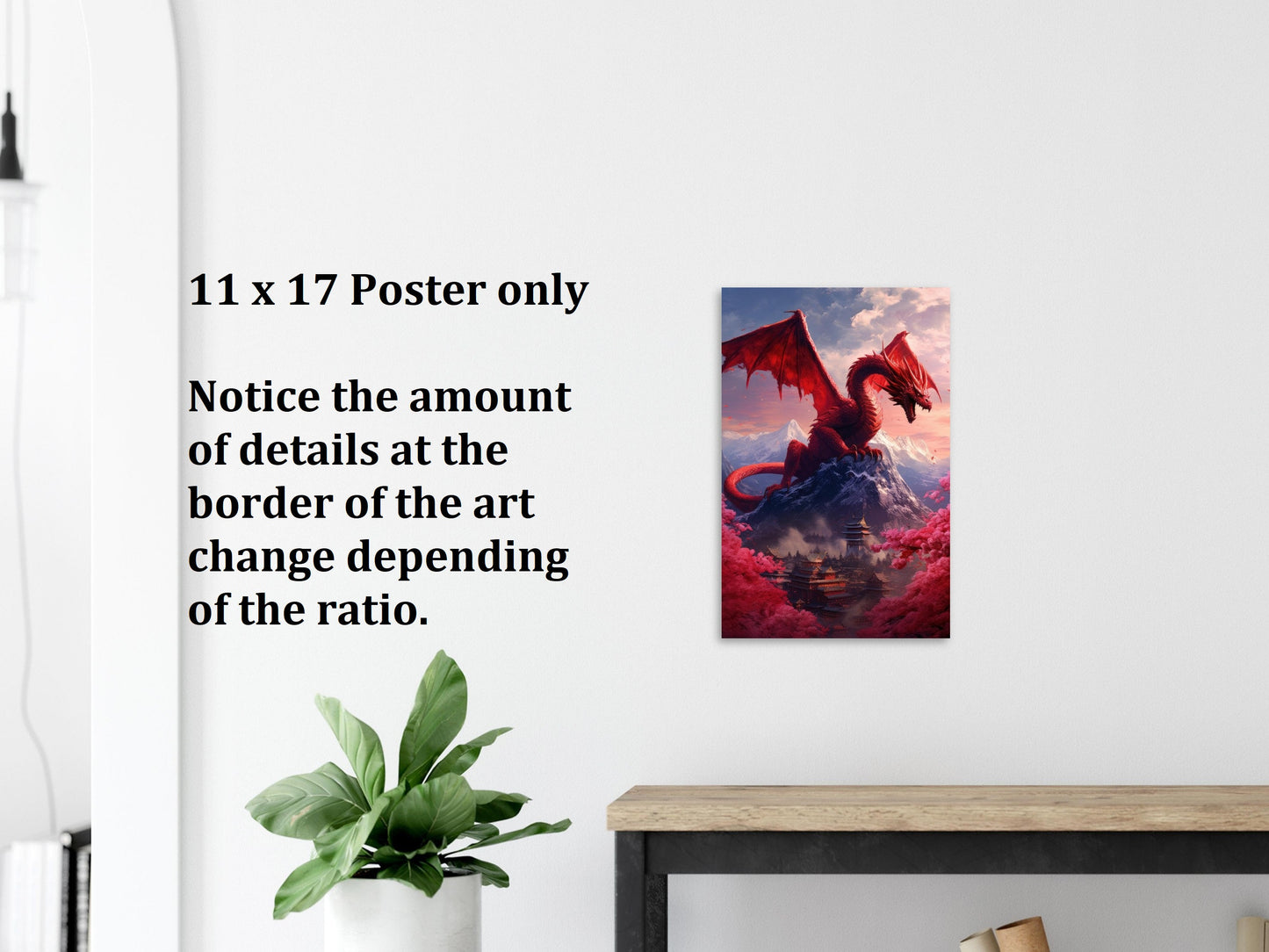Décoration murale Dragon chinois, affiche Dragon rouge, toile d'art fantastique, cadeau pour joueur