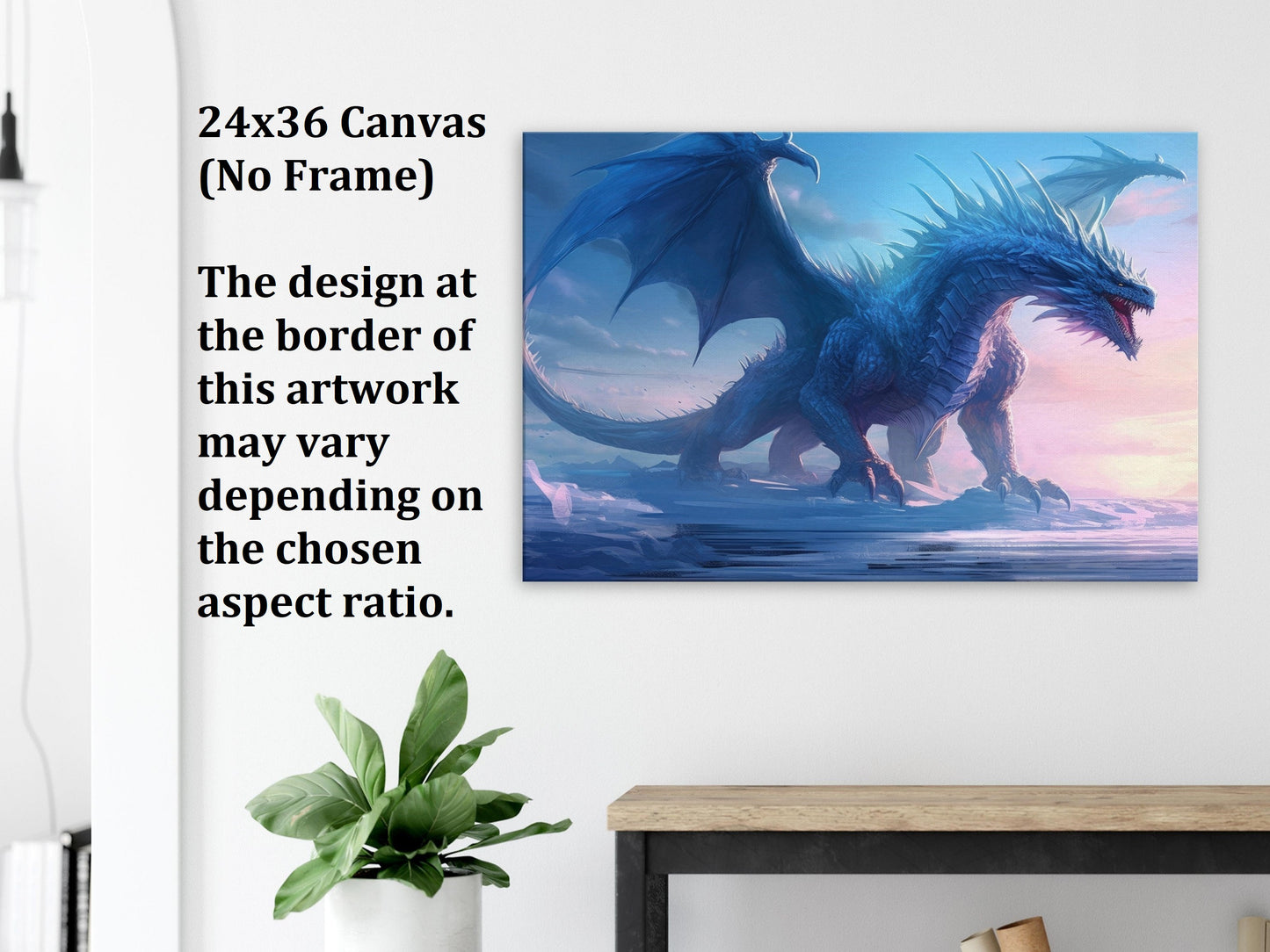 Décoration murale Dragon bleu, affiche Dragon de glace, toile d'art fantastique, cadeau pour joueur