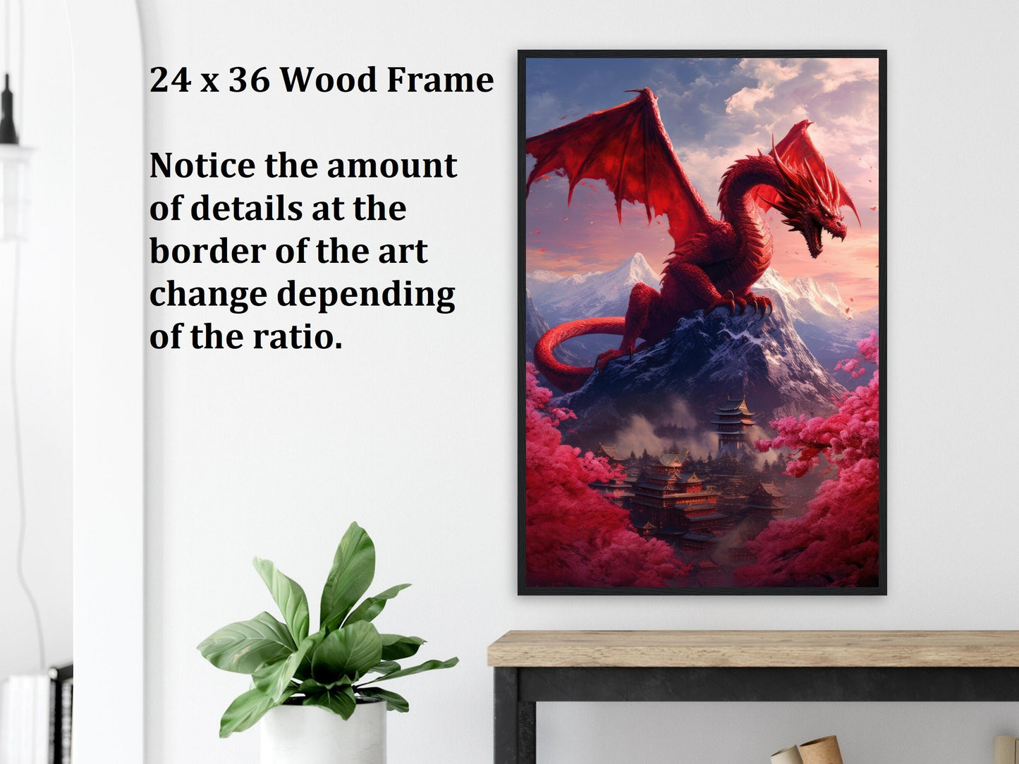 Décoration murale Dragon chinois, affiche Dragon rouge, toile d'art fantastique, cadeau pour joueur
