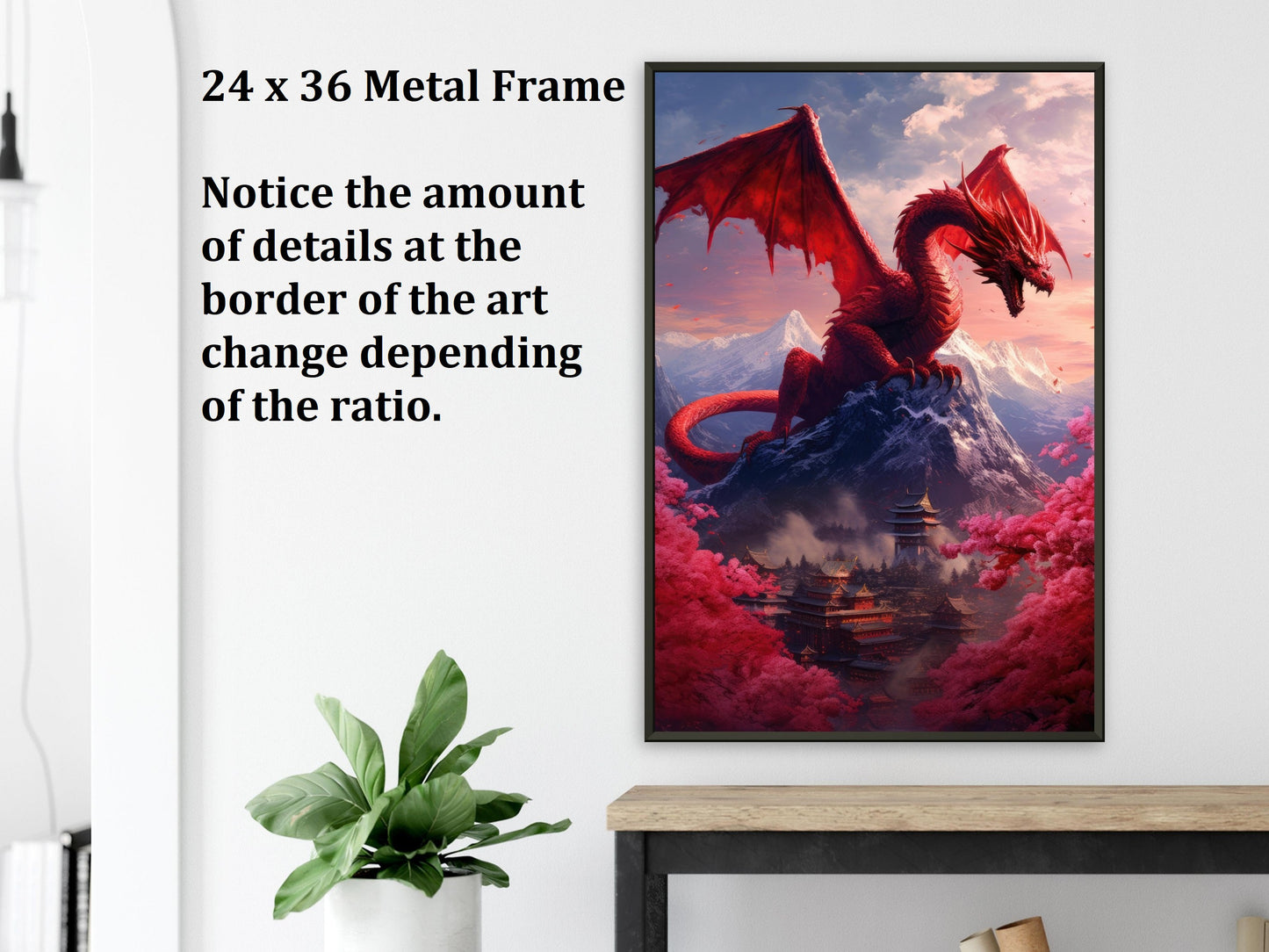 Décoration murale Dragon chinois, affiche Dragon rouge, toile d'art fantastique, cadeau pour joueur