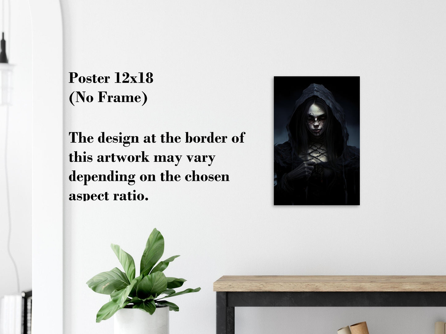 Gothic Woman Horror Poster - Halloween Gothic Canvas Wall Art Decoration Gift