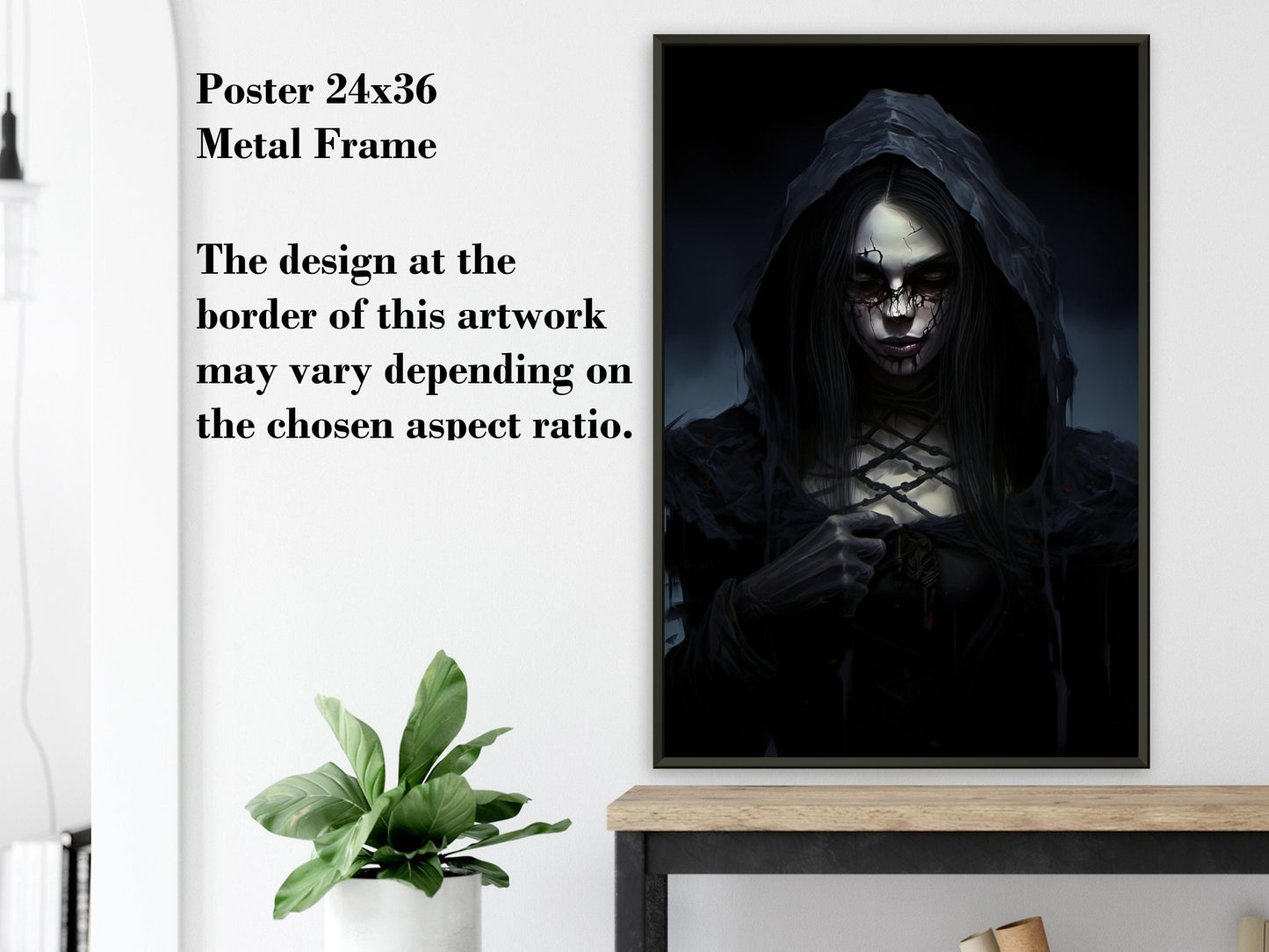 Gothic Woman Horror Poster - Halloween Gothic Canvas Wall Art Decoration Gift