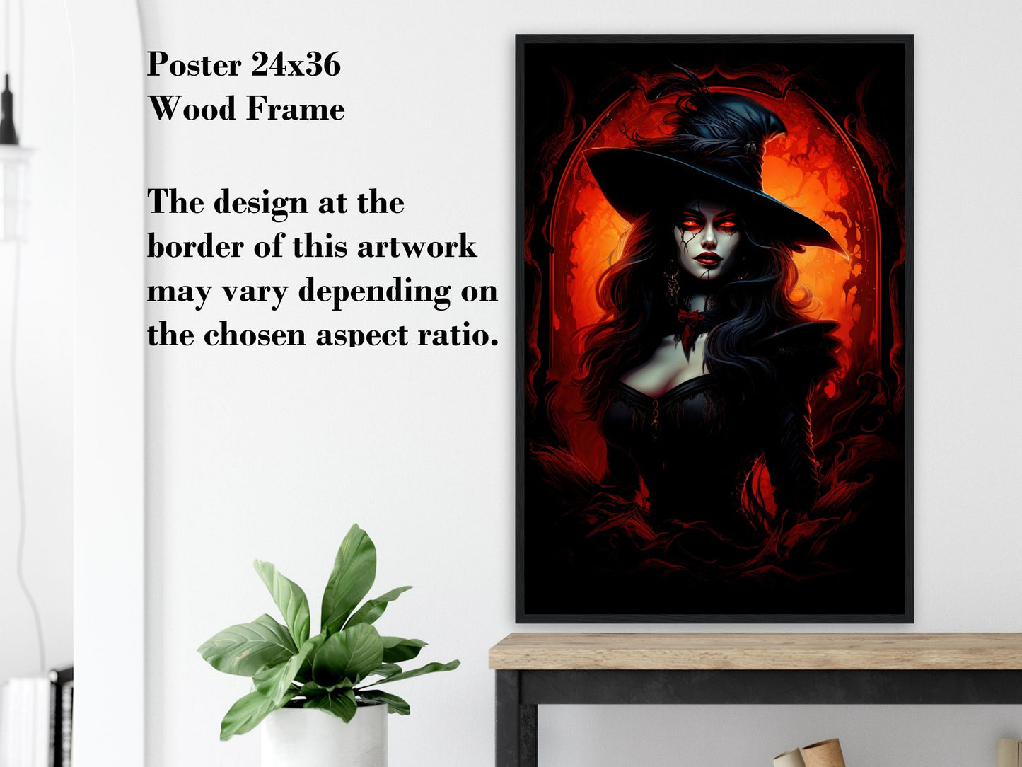 Vampire Wall Art - Witch Vampire Poster - Fantasy Art Canvas - Halloween Witchcraft Gift