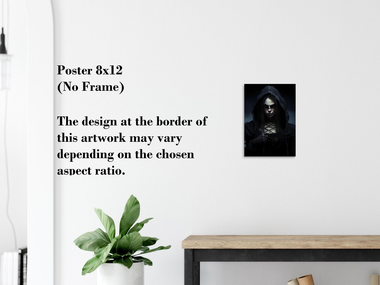 Gothic Woman Horror Poster - Halloween Gothic Canvas Wall Art Decoration Gift