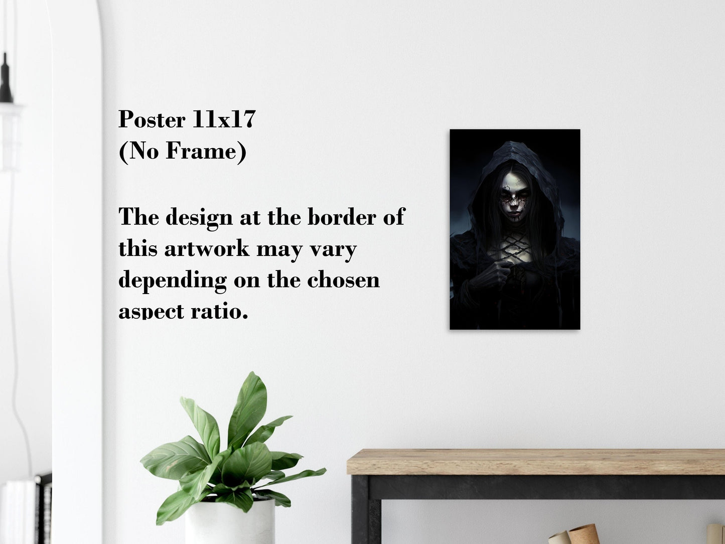 Gothic Woman Horror Poster - Halloween Gothic Canvas Wall Art Decoration Gift