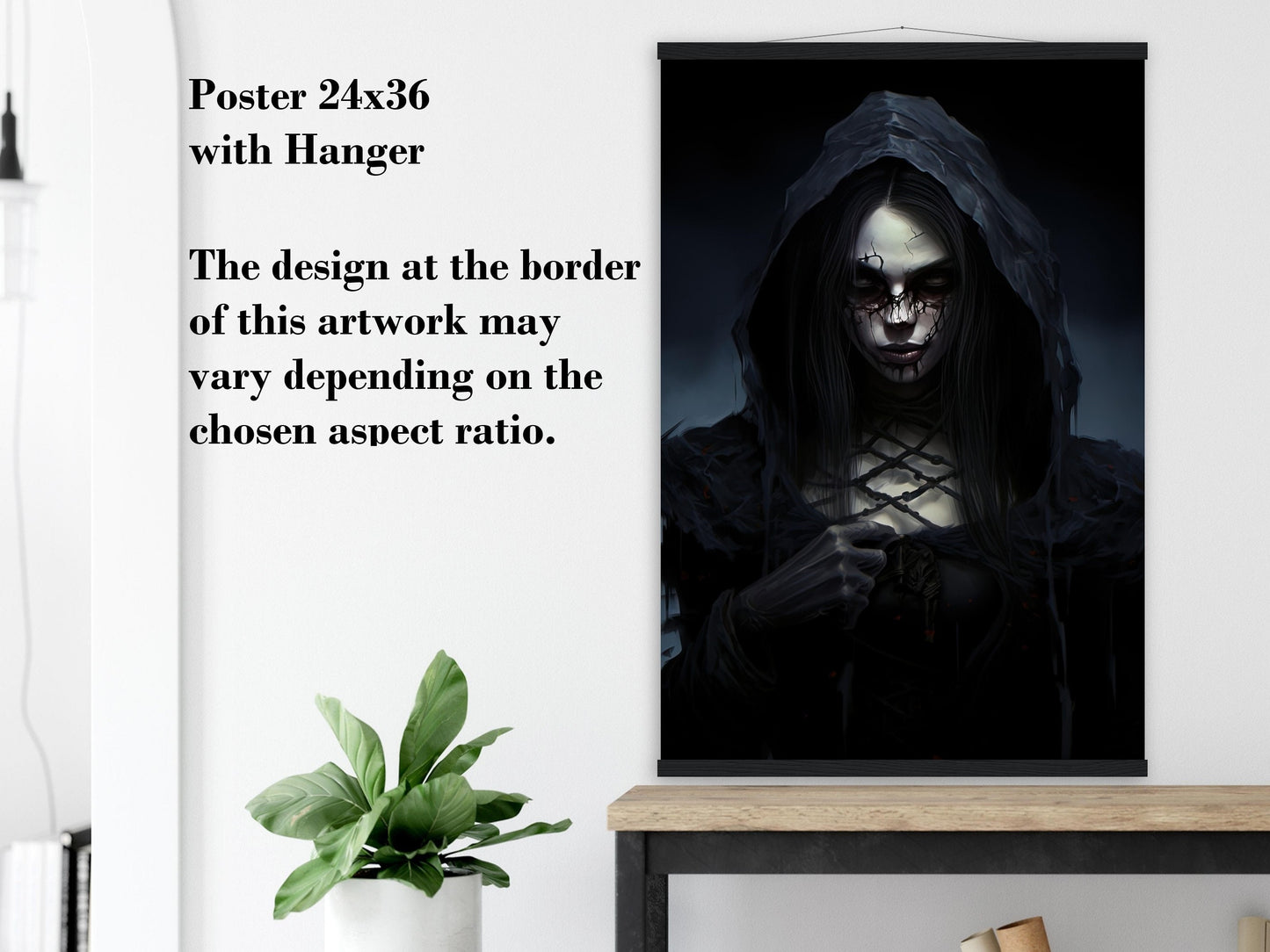 Gothic Woman Horror Poster - Halloween Gothic Canvas Wall Art Decoration Gift