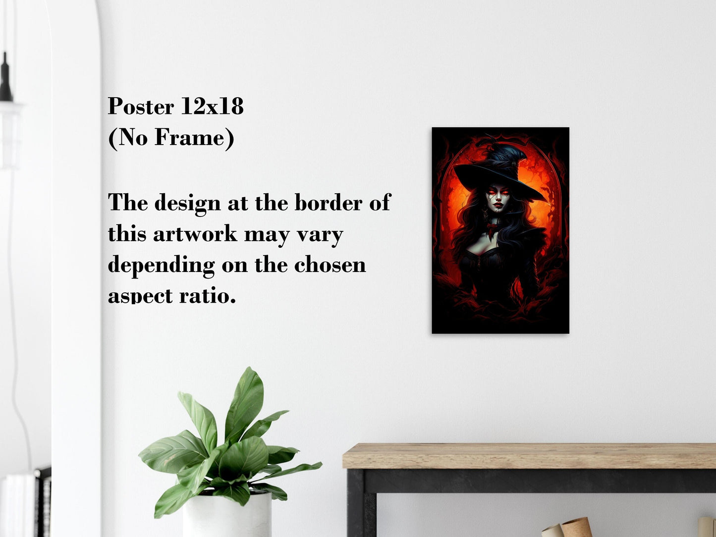 Vampire Wall Art - Witch Vampire Poster - Fantasy Art Canvas - Halloween Witchcraft Gift