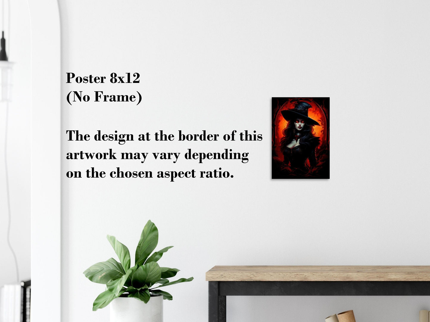 Vampire Wall Art - Witch Vampire Poster - Fantasy Art Canvas - Halloween Witchcraft Gift