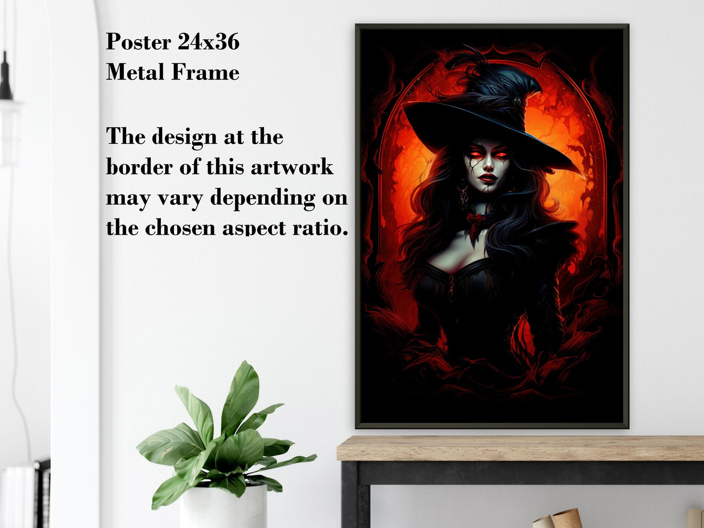 Vampire Wall Art - Witch Vampire Poster - Fantasy Art Canvas - Halloween Witchcraft Gift