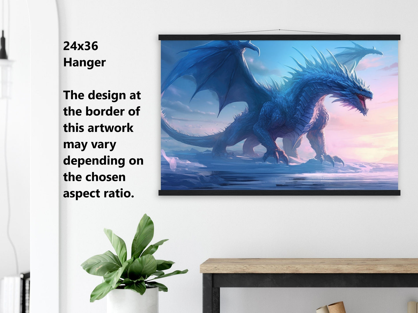 Décoration murale Dragon bleu, affiche Dragon de glace, toile d'art fantastique, cadeau pour joueur