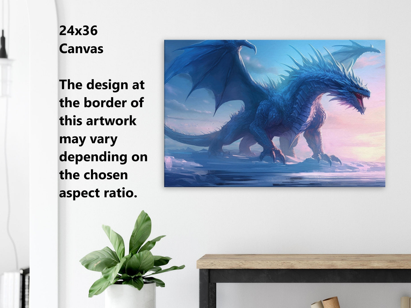 Décoration murale Dragon bleu, affiche Dragon de glace, toile d'art fantastique, cadeau pour joueur