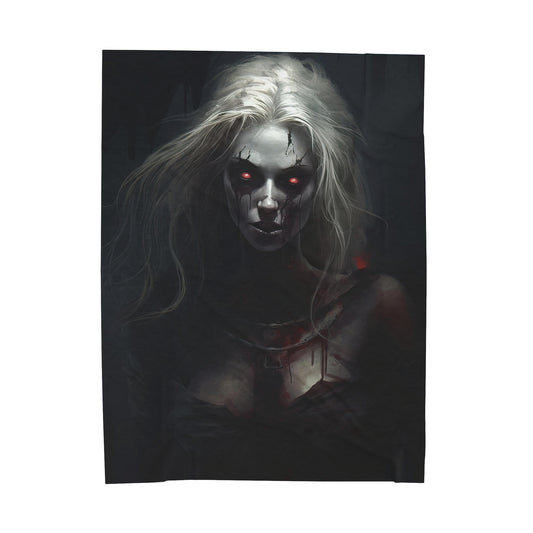 Halloween Horror Blanket - Blonde Woman Zombie - Gift for Halloween