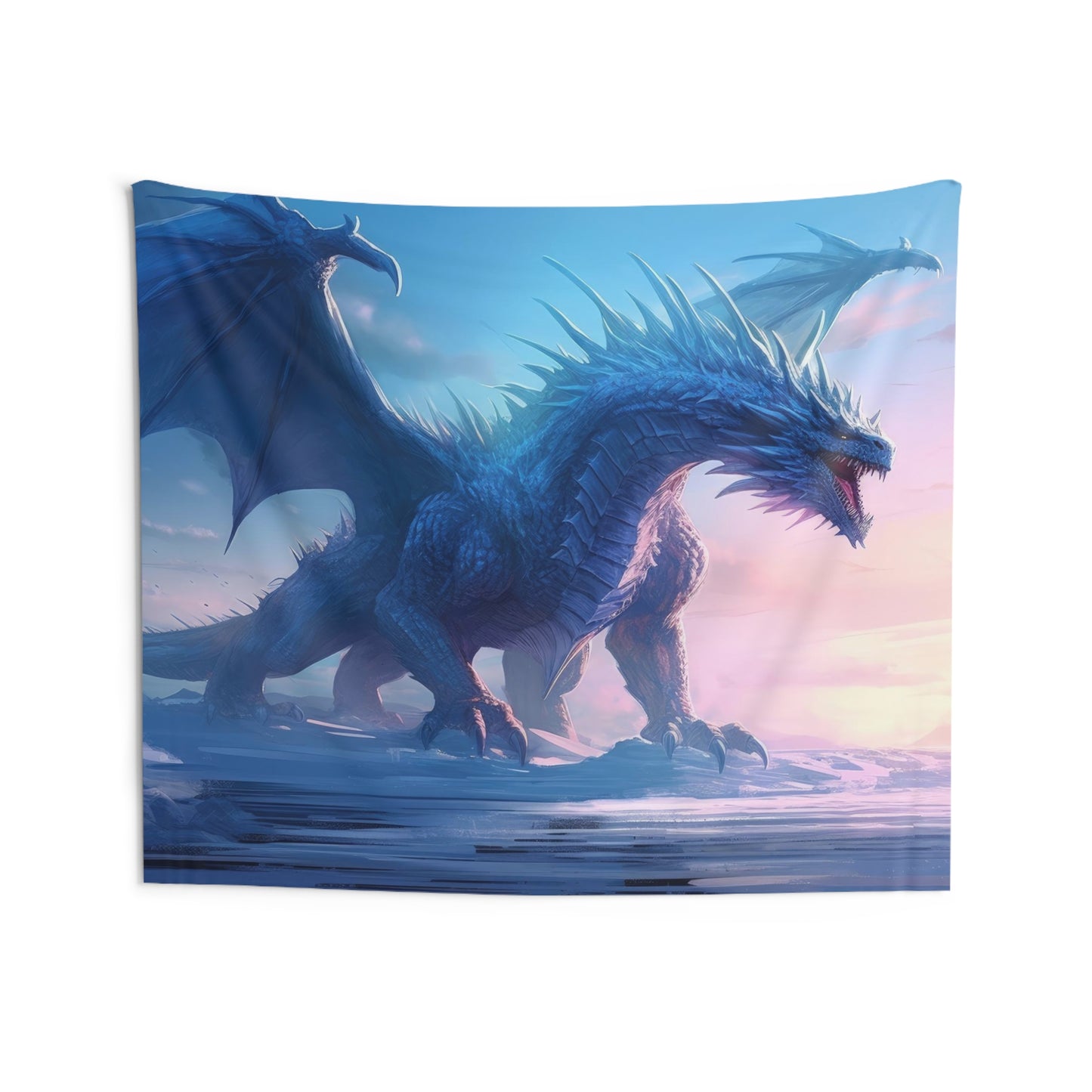 Tapices de pared para interiores - Majestad de Fuego Escarchado: Dragón de Hielo Encantador