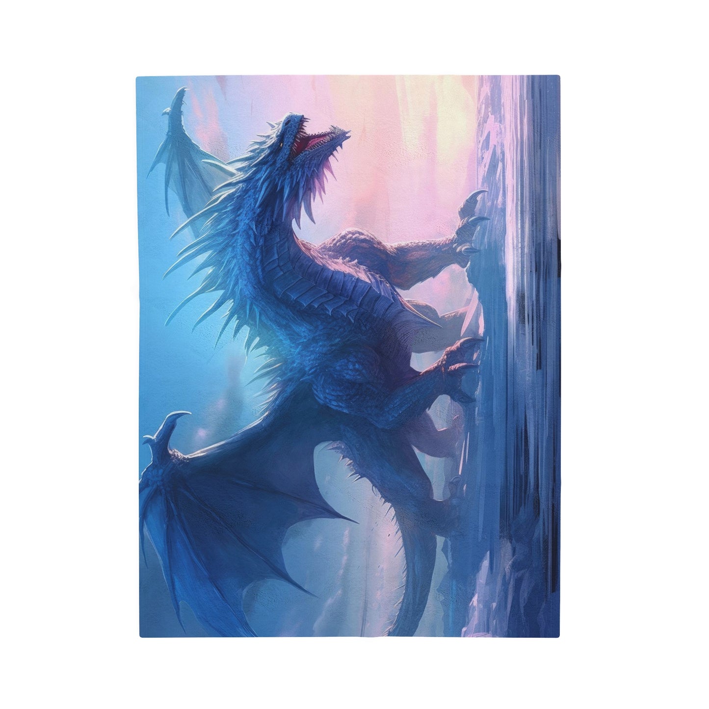 Ice Blue Dragon Blanket - Desert Frost: Ice Dragon's Last Stand