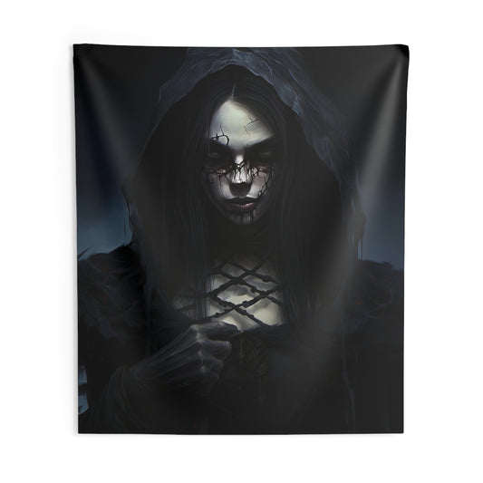 Indoor Wall Tapestries - Undead Goth Woman Horror Halloween Gift