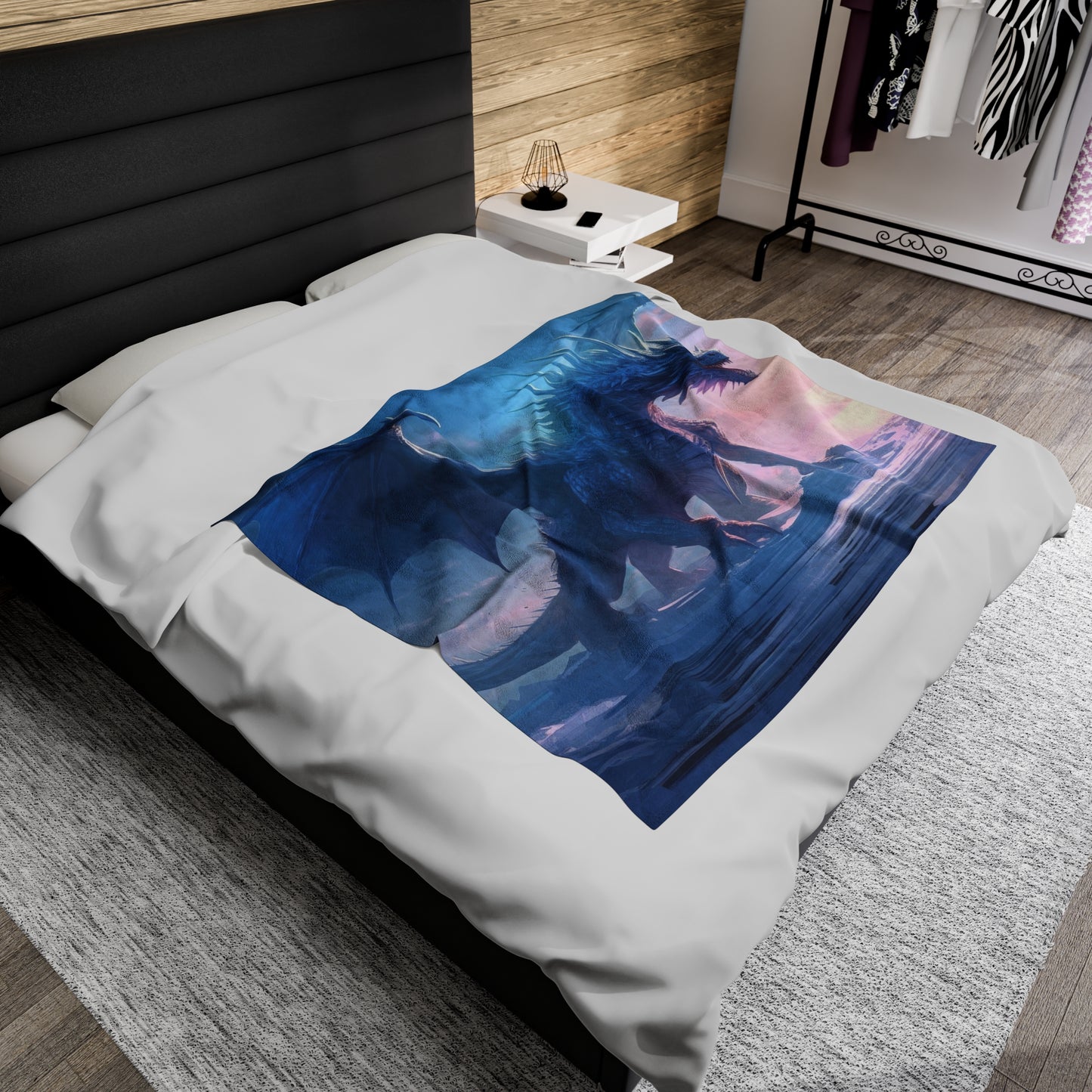 Ice Blue Dragon Blanket - Desert Frost: Ice Dragon's Last Stand