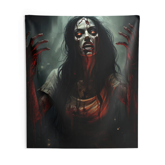 Blood Zombie Indoor Wall Tapestry - Halloween Decor