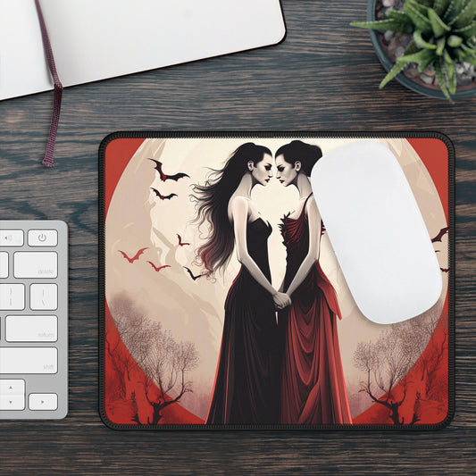 Gaming Mouse Pad - Lesbian Vampire Love Fantasy Gamer Mouse Pad  - Gift for Gamer Girlfriend