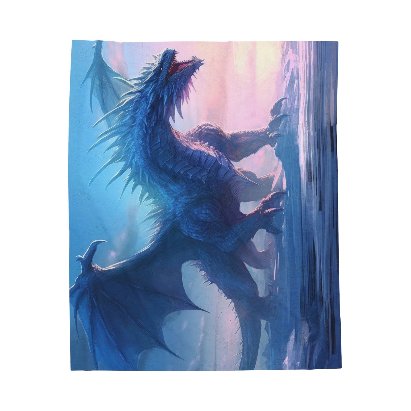 Ice Blue Dragon Blanket - Desert Frost: Ice Dragon's Last Stand