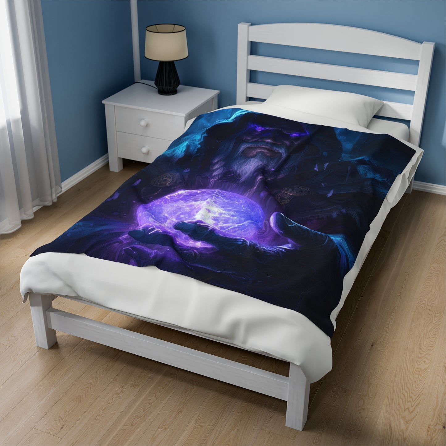 Magician Blanket - Warlock Velveteen Plush Blanket - Gift for Geek Gamer